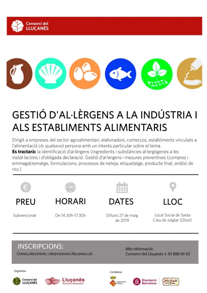 Curs d'al·lèrgens a la indústria i als establiments alimentaris